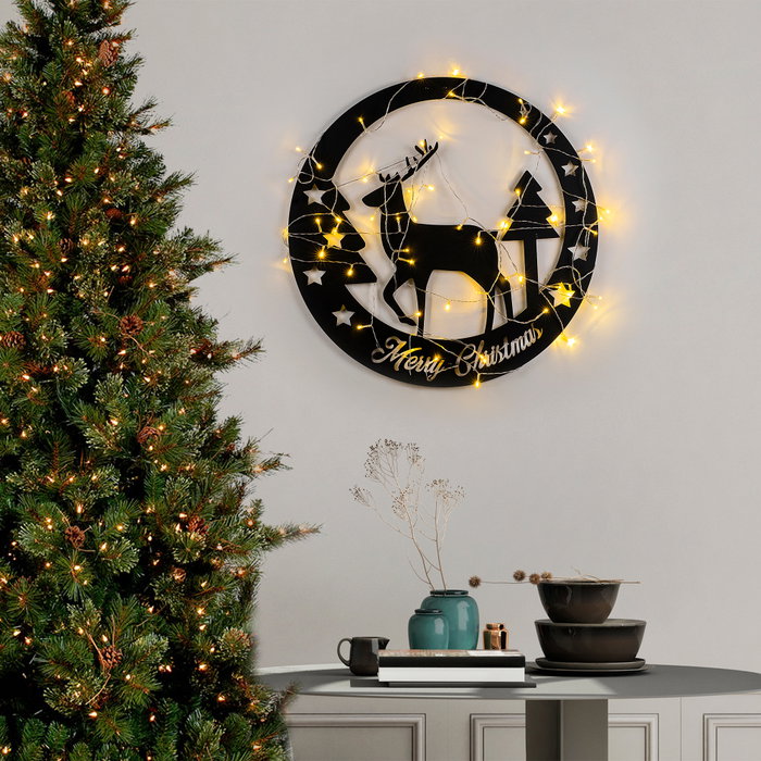 Wallity XMASBLACK - 032 Accesorio Decorativo de Pared de Metal Negro 60 x 60 cm